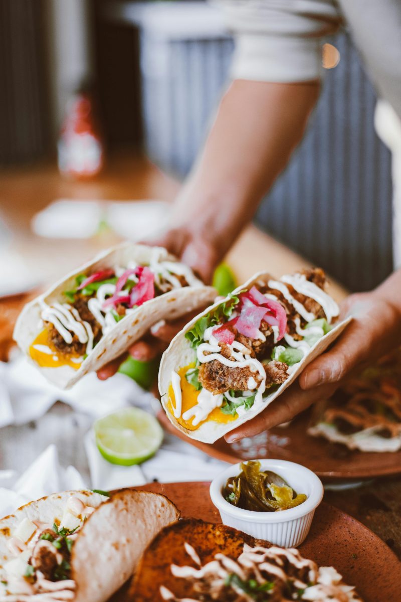 Wrap with meat and salad filling